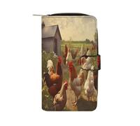 QMNRTK Chickens And Farm Portefeuille pour cartes de crédit avec blocage RFID en cuir véritable minimaliste avec poche avant pour homme et femme, style, 19,7 x 11 x 3,5 cm, Style :, 19.7x11x3.5cm