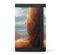 QMNRTK Cliff Landscape - Portefeuille fin à trois volets, portefeuille fin personnalisé gravé avec blocage RFID pour homme et femme, style, taille unique, Style :, Taille unique