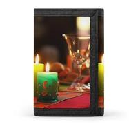 QMNRTK Colorful Candles Portefeuille fin à triple pli personnalisé gravé RFID pour homme et femme, style, taille unique, Style :, Taille unique