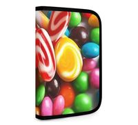 QMNRTK Colorful Candy Portefeuille compact multifonction pour carte de crédit avec fermeture éclair - Blocage RFID - Portefeuille à deux volets pour homme et femme - Style - Taille unique, Style :,