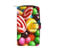 QMNRTK Colorful Candy Portefeuille fin à deux volets en cuir véritable minimaliste avec poche avant pour homme et femme 19,7 x 11 x 3,5 cm, Style :, 19.7x11x3.5cm