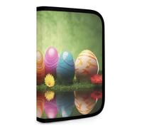 QMNRTK Colorful Eggs Portefeuille compact multifonction pour carte de crédit avec fermeture éclair - Blocage RFID - Portefeuille à deux volets pour homme et femme - Style - Taille unique, Style :,