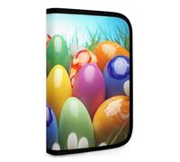 QMNRTK Colorful Eggs Portefeuille compact multifonction pour carte de crédit avec fermeture éclair - Blocage RFID - Portefeuille à deux volets pour homme et femme - Style - Taille unique, Style :,