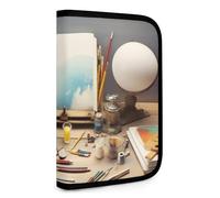 QMNRTK Creative Desk Portefeuille compact multifonction pour carte de crédit Portefeuille en cuir avec fermeture éclair blocage RFID Portefeuille à deux volets pour homme et femme, style, taille
