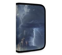 QMNRTK Dark Cloud Portefeuille compact multifonction pour carte de crédit avec fermeture éclair - Blocage RFID - Portefeuille à deux volets pour homme et femme - Style - Taille unique, Style :, Taille
