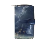 QMNRTK Dark Cloud Portefeuille fin à deux volets en cuir véritable minimaliste avec poche avant pour homme et femme 19,7 x 11 x 3,5 cm, Style :, 19.7x11x3.5cm