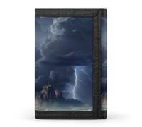 QMNRTK Dark Cloud Portefeuille fin à triple pli, portefeuille fin personnalisé gravé RFID pour homme et femme, style, taille unique, Style :, Taille unique