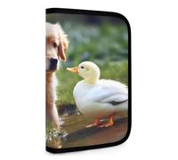 QMNRTK Dog And A Duck Portefeuille compact multifonctionnel avec fermeture éclair et blocage RFID pour homme et femme, style, taille unique, Style :, Taille unique