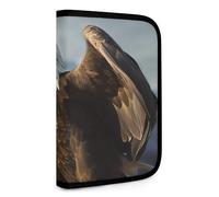 QMNRTK Eagle - Portefeuille compact multifonctionnel pour carte de crédit, portefeuille en cuir avec fermeture éclair, blocage RFID, portefeuille à deux volets pour homme et femme, style, taille