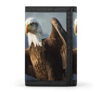 QMNRTK Eagle - Portefeuille fin à triple pli, portefeuille fin personnalisé gravé avec blocage RFID pour homme et femme, style, taille unique, Style :, Taille unique