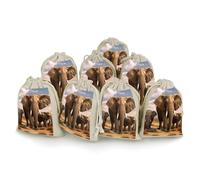 QMNRTK Elephant Family Lot de 8 sacs vides en mousseline avec cordon de serrage en coton réutilisables et lavables pour herbes, épices, bonbons, savon, bijoux, cadeaux de mariage