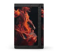 QMNRTK Fire Dancer Portefeuille fin à triple volet personnalisé gravé RFID pour homme et femme, style, taille unique, Style :, Taille unique