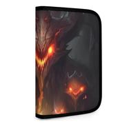 QMNRTK Fire Monsters - Portefeuille compact multifonction avec fermeture éclair et blocage RFID pour homme et femme, style, taille unique, Style :, Taille unique