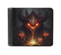 QMNRTK Fire Monsters - Portefeuille en cuir à deux volets pour homme et femme, blocage RFID, capacité supplémentaire, coutures ultra résistantes, portefeuille fin avec 8 emplacements pour cartes,