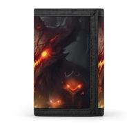 QMNRTK Fire Monsters Portefeuille fin à triple pli, portefeuille fin personnalisé gravé RFID pour homme et femme, style, taille unique, Style :, Taille unique