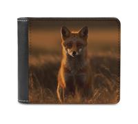 QMNRTK Fox at Sunset - Portefeuille en cuir à deux volets pour homme et femme, blocage RFID, capacité supplémentaire, coutures ultra résistantes, avec 8 emplacements pour cartes, style, taille unique,