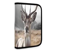 QMNRTK Funny Deer Portefeuille compact multifonction avec porte-cartes de crédit et fermeture éclair en cuir avec blocage RFID pour homme et femme, style, taille unique, Style :, Taille unique