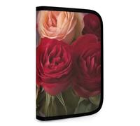 QMNRTK Garden Roses Portefeuille compact multifonction pour carte de crédit avec fermeture éclair - Blocage RFID - Portefeuille à deux volets pour homme et femme - Style - Taille unique, Style :,