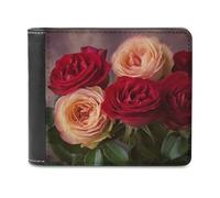 QMNRTK Garden Roses Portefeuille en cuir à deux volets pour homme et femme avec blocage RFID, capacité supplémentaire, coutures ultra résistantes, portefeuille fin avec 8 emplacements pour cartes,
