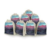 QMNRTK Grand Canyon Lot de 8 petits sacs vides en mousseline de coton avec cordon de serrage réutilisables et lavables pour herbes, épices, bonbons, savon, bijoux, cadeaux de mariage