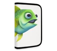 QMNRTK Green Fish Portefeuille compact multifonction pour carte de crédit avec fermeture éclair - Blocage RFID - Portefeuille à deux volets pour homme et femme - Style - Taille unique, Style :, Taille