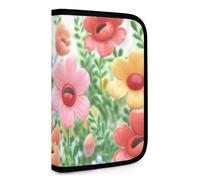 QMNRTK Happy Flower Portefeuille compact multifonction pour carte de crédit avec fermeture éclair - Blocage RFID - Portefeuille à deux volets pour homme et femme - Style - Taille unique, Style :,
