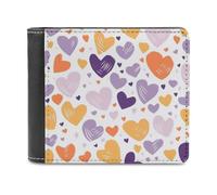 QMNRTK Have A Lot of Heart Portefeuille à deux volets en cuir pour homme et femme avec blocage RFID, capacité supplémentaire, coutures ultra résistantes, portefeuille fin avec 8 emplacements pour