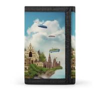 QMNRTK I Love to Travel Portefeuille fin à triple pli, portefeuille fin personnalisé gravé RFID pour homme et femme, style, taille unique, Style :, Taille unique