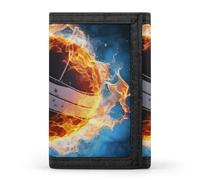 QMNRTK Ice And Fire Portefeuille triple pli pour volley-ball personnalisé gravé RFID pour homme et femme, style, taille unique, Style :, Taille unique