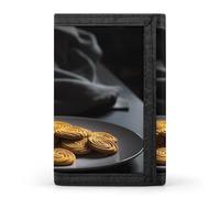 QMNRTK Il y a un portefeuille fin à triple pli, portefeuille fin personnalisé gravé RFID pour homme et femme, style, taille unique, Style :, Taille unique