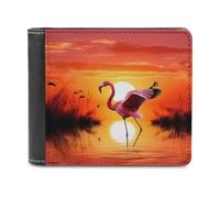 QMNRTK Joli portefeuille en cuir à deux volets pour homme et femme, motif flamant rose, capacité supplémentaire, coutures ultra résistantes, avec 8 emplacements pour cartes, style, taille unique,