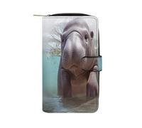 QMNRTK Joli portefeuille en cuir véritable avec blocage RFID pour cartes de crédit - Portefeuille minimaliste à deux volets avec poche avant - Pour homme et femme - Style : 19,7 x 11 x 3,5 cm, Style