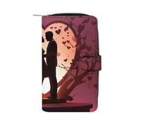 QMNRTK Kissing Silhouette Portefeuille fin à deux volets en cuir véritable minimaliste avec poche avant pour homme et femme 19,7 x 11 x 3,5 cm, Style :, 19.7x11x3.5cm