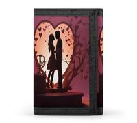 QMNRTK Kissing Silhouette Portefeuille fin à triple volet personnalisé gravé RFID pour homme et femme, style, taille unique, Style :, Taille unique