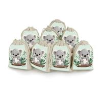 QMNRTK Koala Lot de 8 petits sacs vides en mousseline avec cordon de serrage réutilisables et lavables pour herbes, épices, bonbons, savon, bijoux, cadeaux de mariage