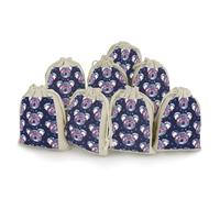 QMNRTK Koala Lot de 8 petits sacs vides en mousseline de coton avec cordon de serrage réutilisables et lavables pour herbes, épices, bonbons, savon, bijoux, cadeaux de mariage