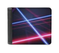 QMNRTK Laser Line - Portefeuille en cuir à deux volets pour homme et femme, blocage RFID, capacité supplémentaire, coutures ultra résistantes, portefeuille fin avec 8 emplacements pour cartes, style,