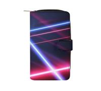 QMNRTK Laser Line Portefeuille fin à deux volets en cuir véritable minimaliste avec poche avant pour homme et femme 19,7 x 11 x 3,5 cm, Style :, 19.7x11x3.5cm