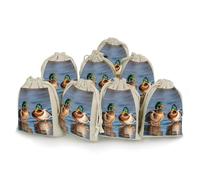 QMNRTK Lot de 8 petits sacs vides en mousseline avec cordon de serrage - Réutilisables et lavables - Pour herbes, épices, bonbons, savon, bijoux, cadeaux de mariage