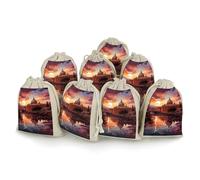 QMNRTK Lot de 8 petits sacs vides en mousseline de coton avec cordon de serrage - Réutilisables et lavables - Pour herbes, épices, bonbons, savon, bijoux, cadeaux de mariage