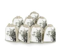 QMNRTK Lot de 8 sacs asiatiques en mousseline avec cordon de serrage - Sacs vides en coton réutilisables et lavables pour herbes, épices, bonbons, savon, bijoux, cadeaux de mariage