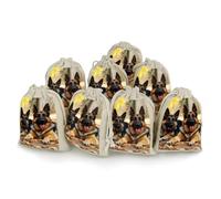 QMNRTK Lot de 8 sacs en mousseline avec cordon de serrage en forme de chien de berger allemand - Réutilisables et lavables - Pour herbes, épices, bonbons, savon, bijoux, cadeaux de mariage