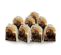QMNRTK Lot de 8 sacs en mousseline avec cordon de serrage en forme de lion en colère, réutilisables et lavables pour herbes, épices, bonbons, savon, bijoux, cadeaux de mariage