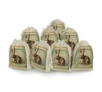 QMNRTK Lot de 8 sacs en mousseline de coton avec cordon de serrage - Réutilisables et lavables - Pour herbes, épices, bonbons, savon, bijoux, cadeaux de mariage