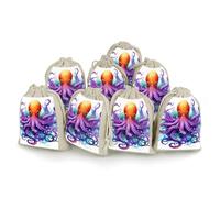 QMNRTK Lot de 8 sacs en mousseline de coton colorés avec cordon de serrage - Réutilisables et lavables - Pour herbes, épices, bonbons, savon, bijoux, cadeaux de mariage