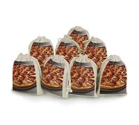 QMNRTK Lot de 8 sacs vides en mousseline 3D pour pizza, pepperoni avec cordon de serrage, réutilisables et lavables pour herbes, épices, bonbons, savon, bijoux, cadeaux de mariage