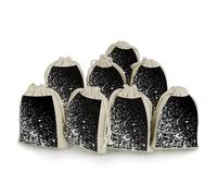 QMNRTK Lot de 8 sacs vides en mousseline avec cordon de serrage - Réutilisables et lavables - Pour herbes, épices, bonbons, savon, bijoux, cadeaux de mariage - Noir et blanc
