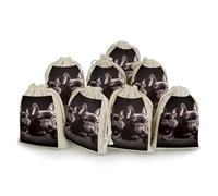 QMNRTK Lot de 8 sacs vides en mousseline avec cordon de serrage - Réutilisables et lavables - Pour herbes, épices, bonbons, savon, bijoux, cadeaux de mariage