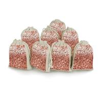 QMNRTK Lot de 8 sacs vides en mousseline de coton avec cordon de serrage - Réutilisables et lavables - Pour herbes, épices, bonbons, savon, bijoux, cadeaux de mariage