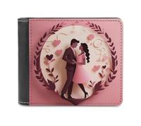 QMNRTK Love Portefeuille à deux volets en cuir découpé pour homme et femme avec blocage RFID, capacité supplémentaire, coutures ultra résistantes, portefeuille fin avec 8 emplacements pour cartes,